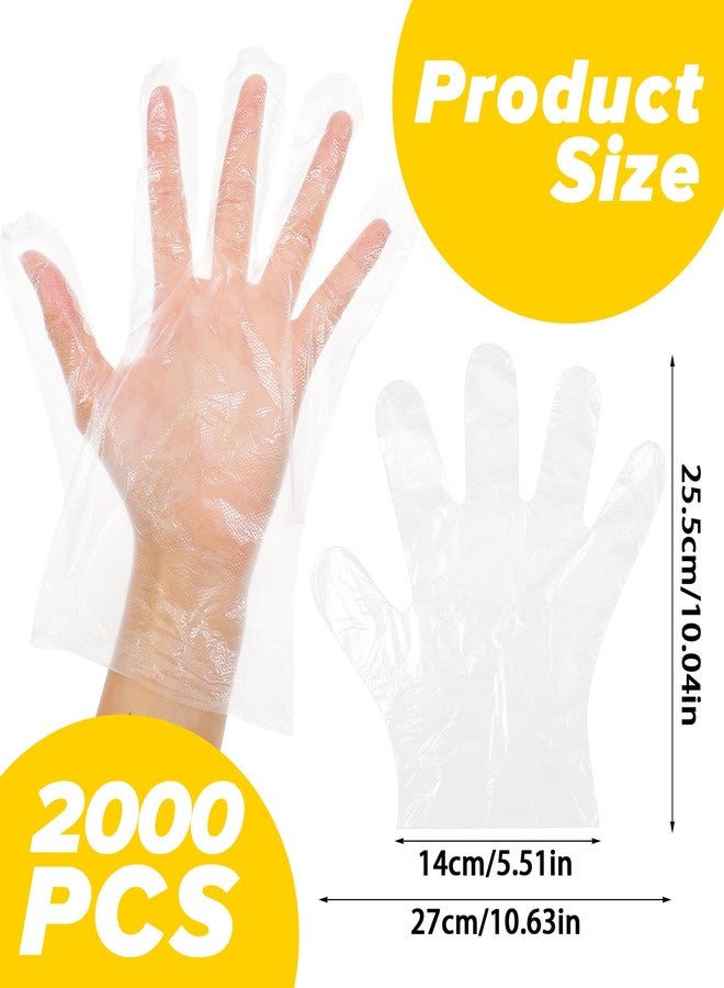 HaiFafafaing 2000 Pcs Plastic Gloves Disposable Bulk, Disposable Clear Food Safe Service Prep Gloves for Cooking Food Prep Cleaning, Party, Household, Kitchen, Handling, One Size - Image 2